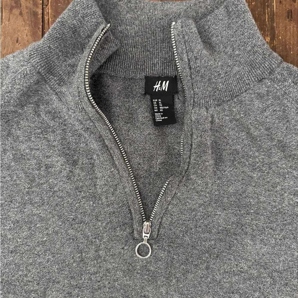 H&M Gray Quarter-Zip Sweater